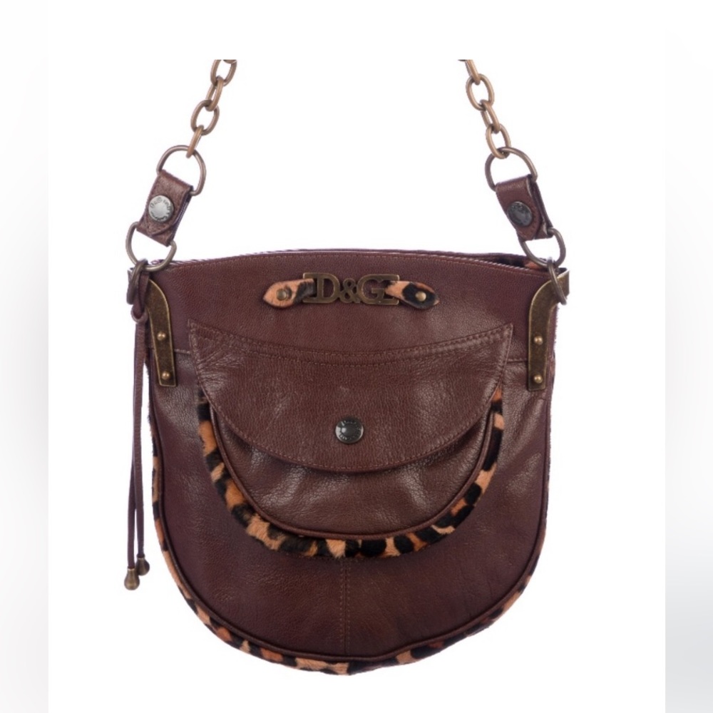 D&G Ponyhair-Trimmed Chain Shoulder Bag